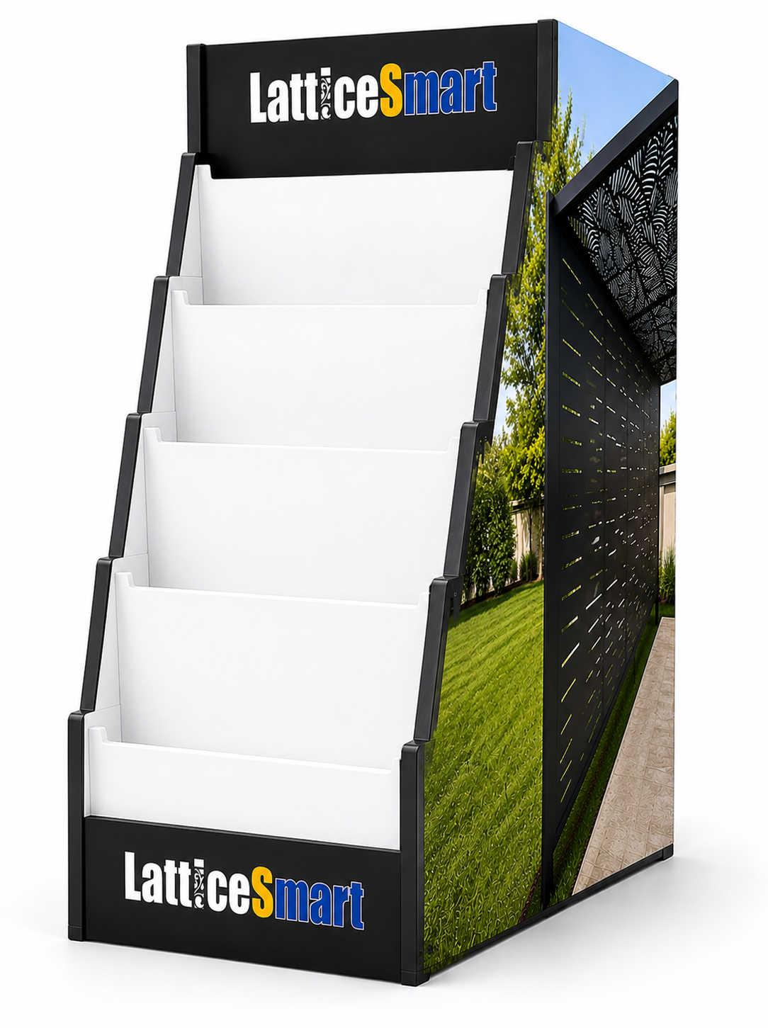 LatticeSmart showroom literature and panel display